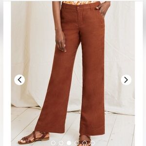 NWOT 100% Linen GARNET HILL | Cinnamon Classic Linen Trousers - Size 8P